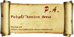 Polyákovics Anna névjegykártya